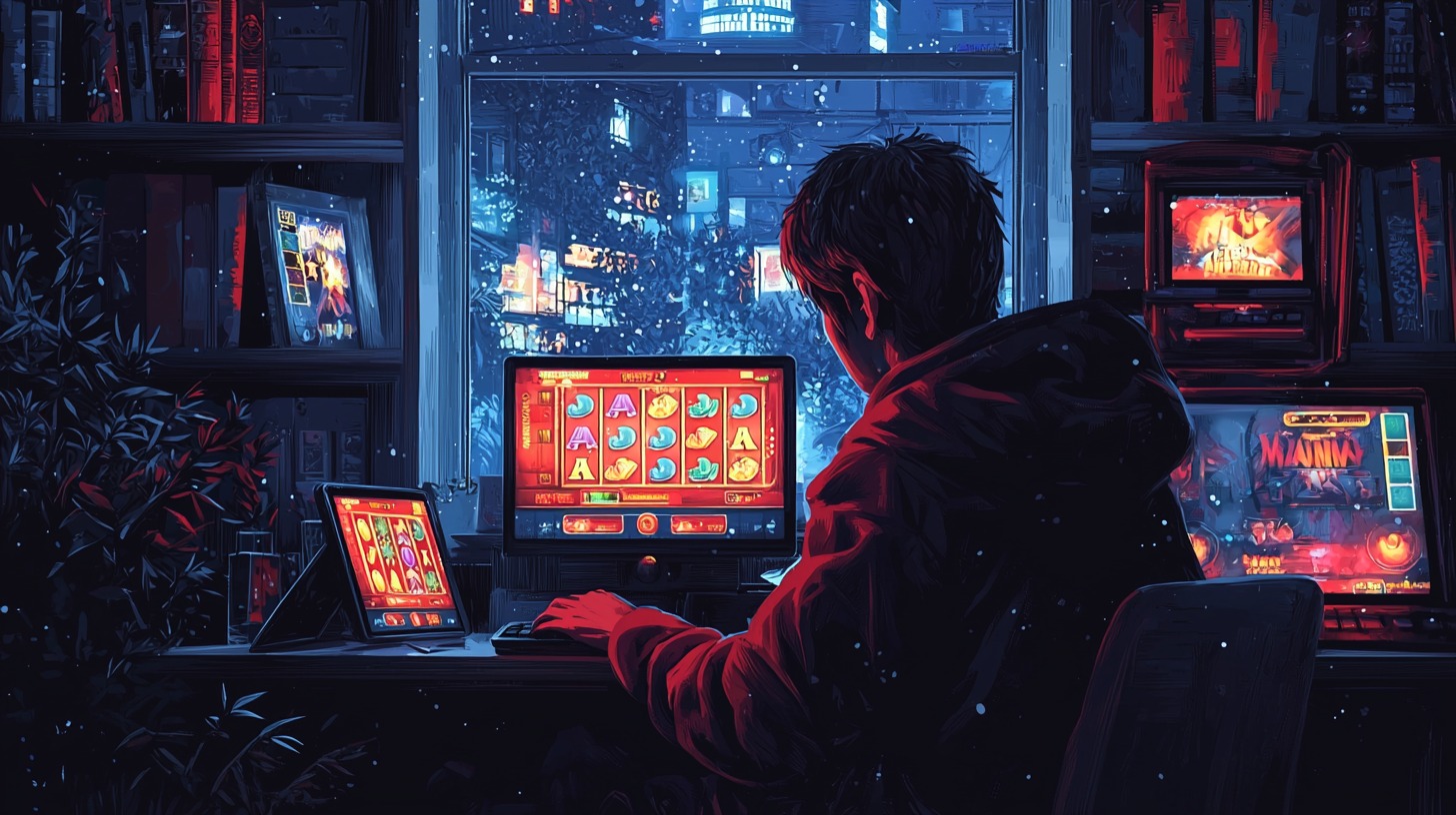 Person playing an online slot game